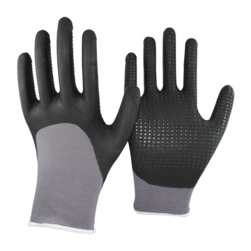 NMSAFETY 3/4 coated black nitrile gloves with dots